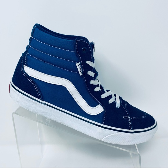 VANS Men's 11 Filmore Navy Blue Denim High-Top SK8 Shoes Sneakers Streetwear - Picture 2 of 15